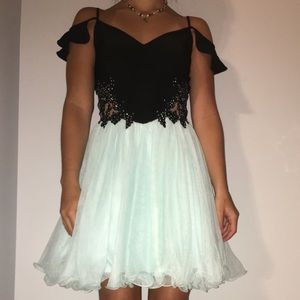 Mint and Black Homecoming Dresses